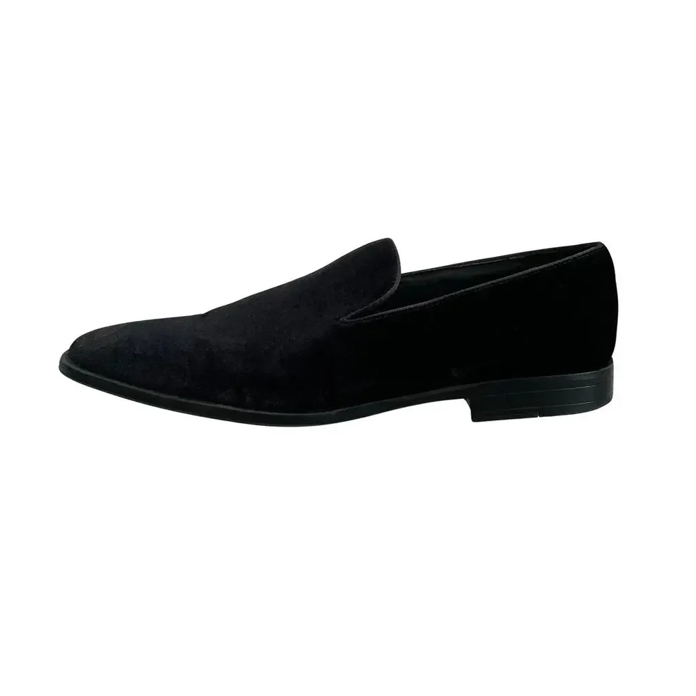 Steve Madden Ortholite Lined Black Soft Velvet Slip-On Formal Loafers Men’s 14M